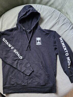 Rare Unus Annus Memento Mori Hoodie Men’s L Black Fleece Pullover Markiplier